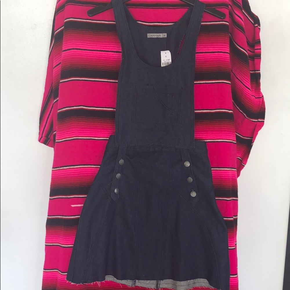 CARMAR denim overall mini dress super cute on!